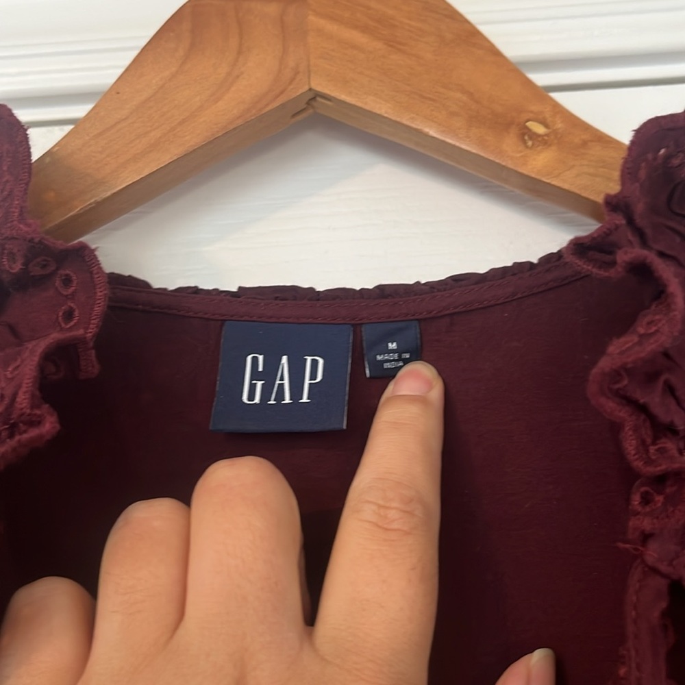 GAP Maroon Eyelet Ruffle Dress - Picture 3 of 7